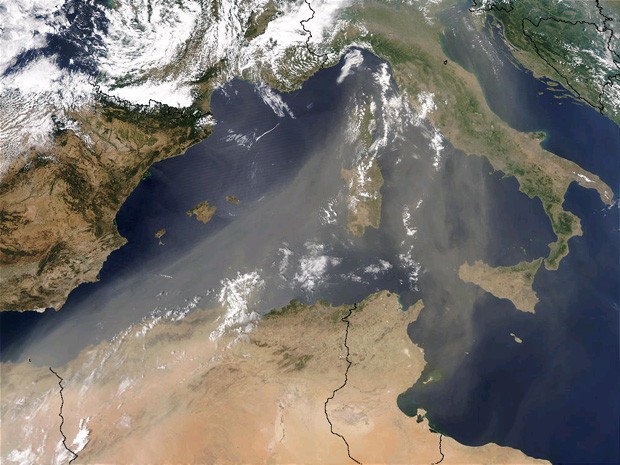 Episodios africanos - Imagen obtenida por el satélite AQUA.