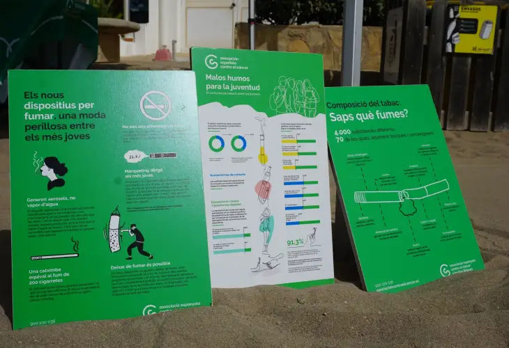Imatge not&iacute;cia Sant Joan y la Asociaci&oacute;n Espa&ntilde;ola Contra el C&aacute;ncer refuerzan la prevenci&oacute;n en Cala de Sant Vicent con una jornada de sensibilizaci&oacute;n sobre el sol y el tabaquismo
