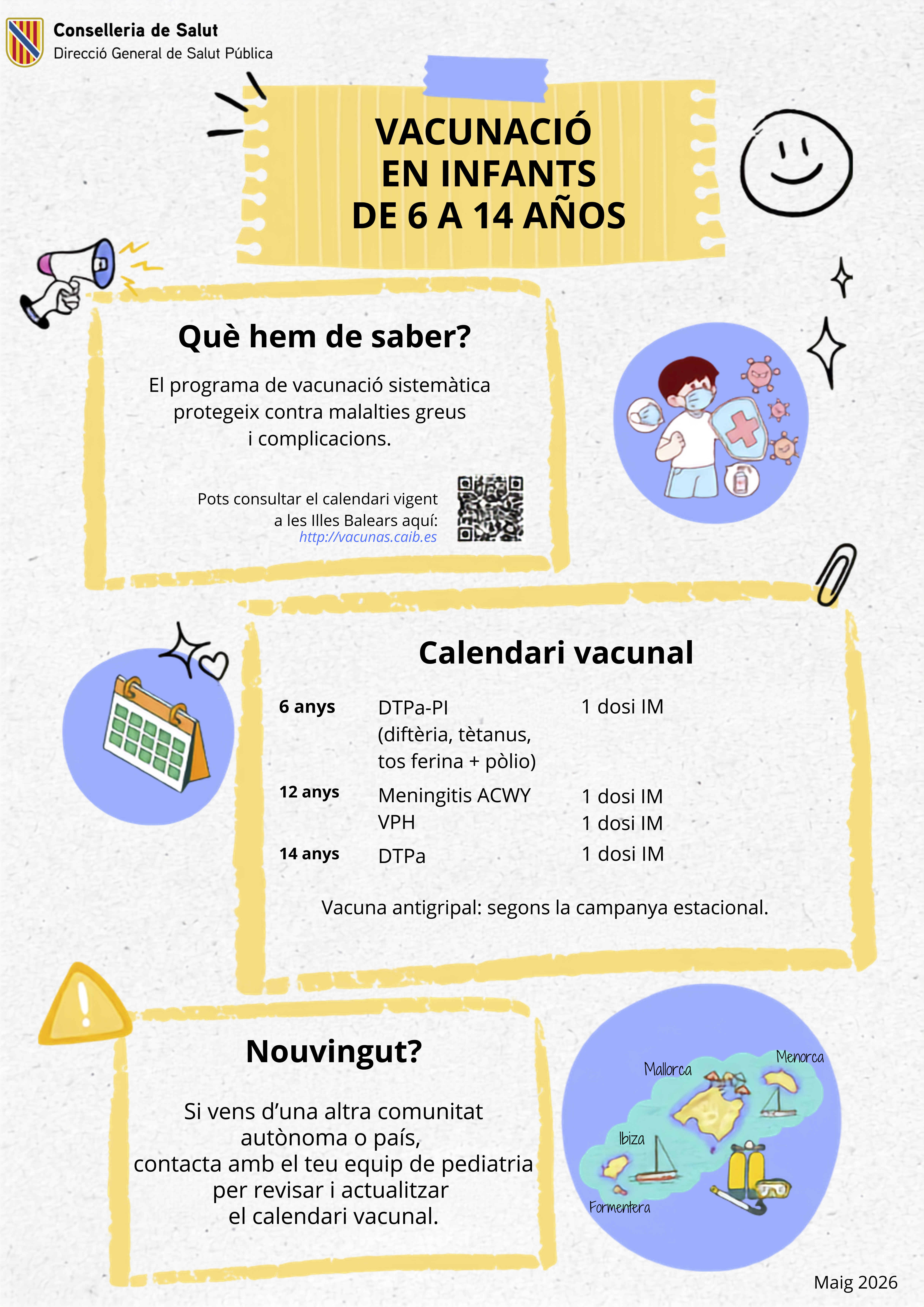 Imatge Calendari Vacunaci&oacute; en nens i nenes de 6 a 14 anys