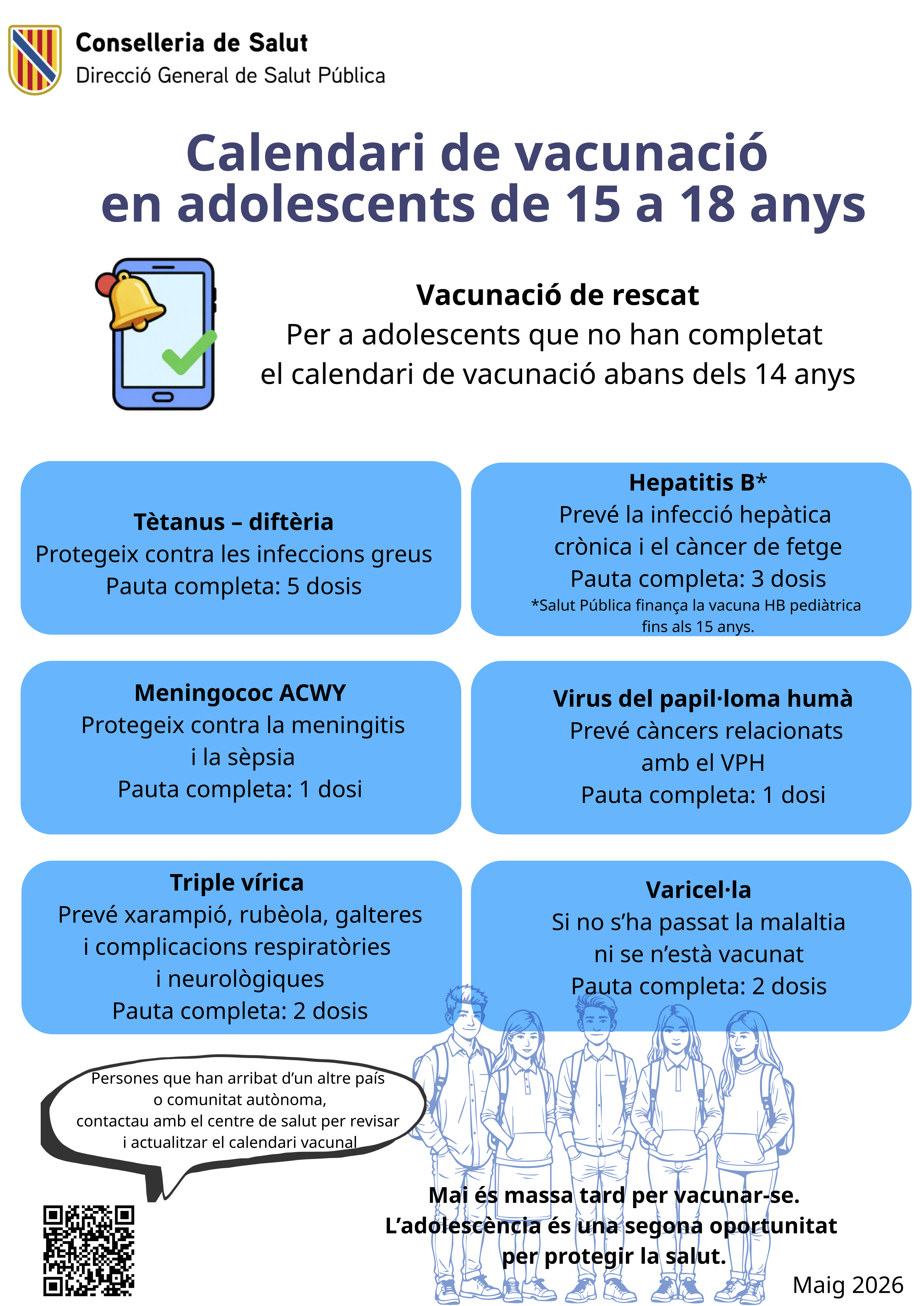 Imatge Calendari Vacunaci&oacute; adolescents