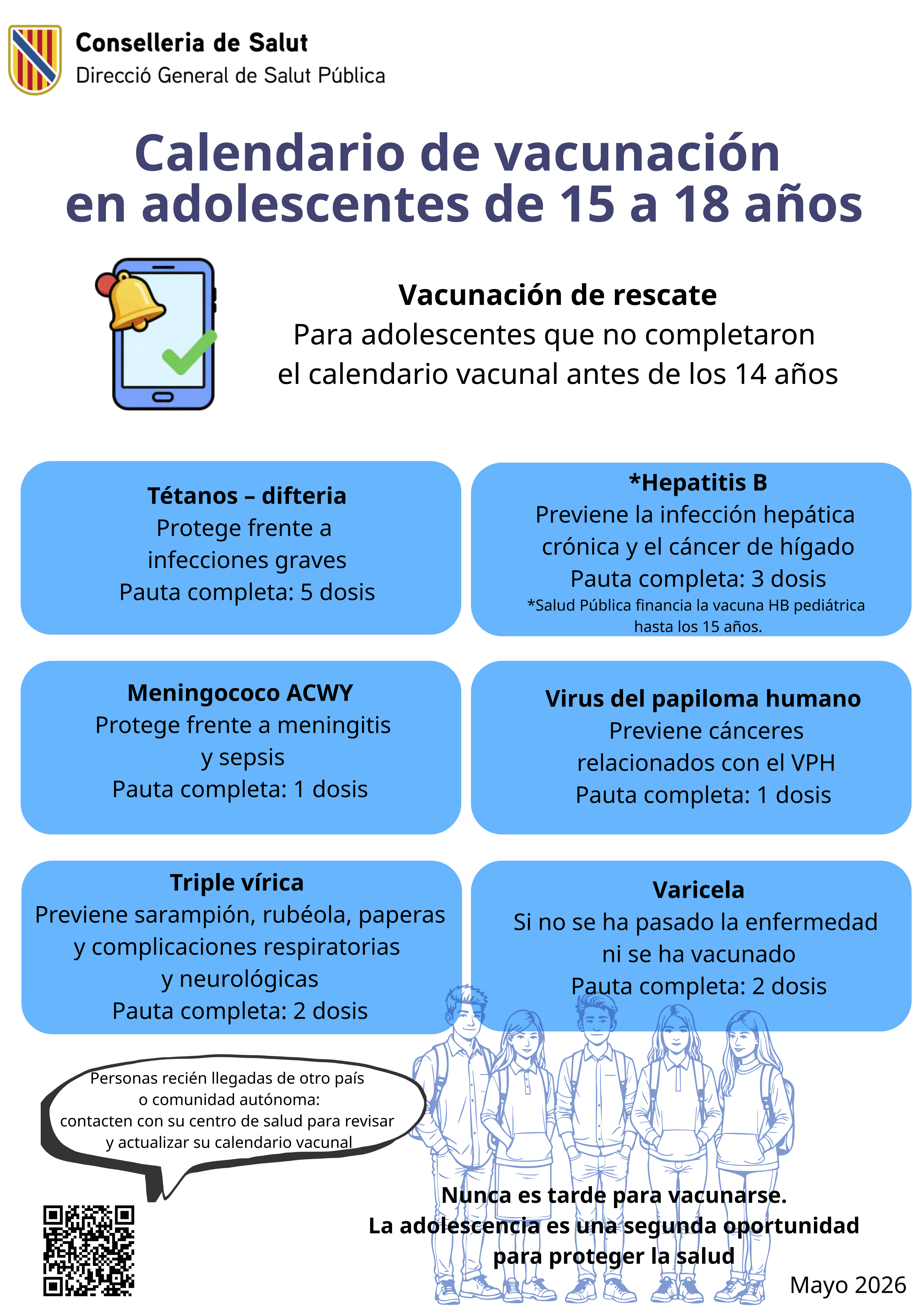 Imatge Calendari Vacunaci&oacute; adolescents