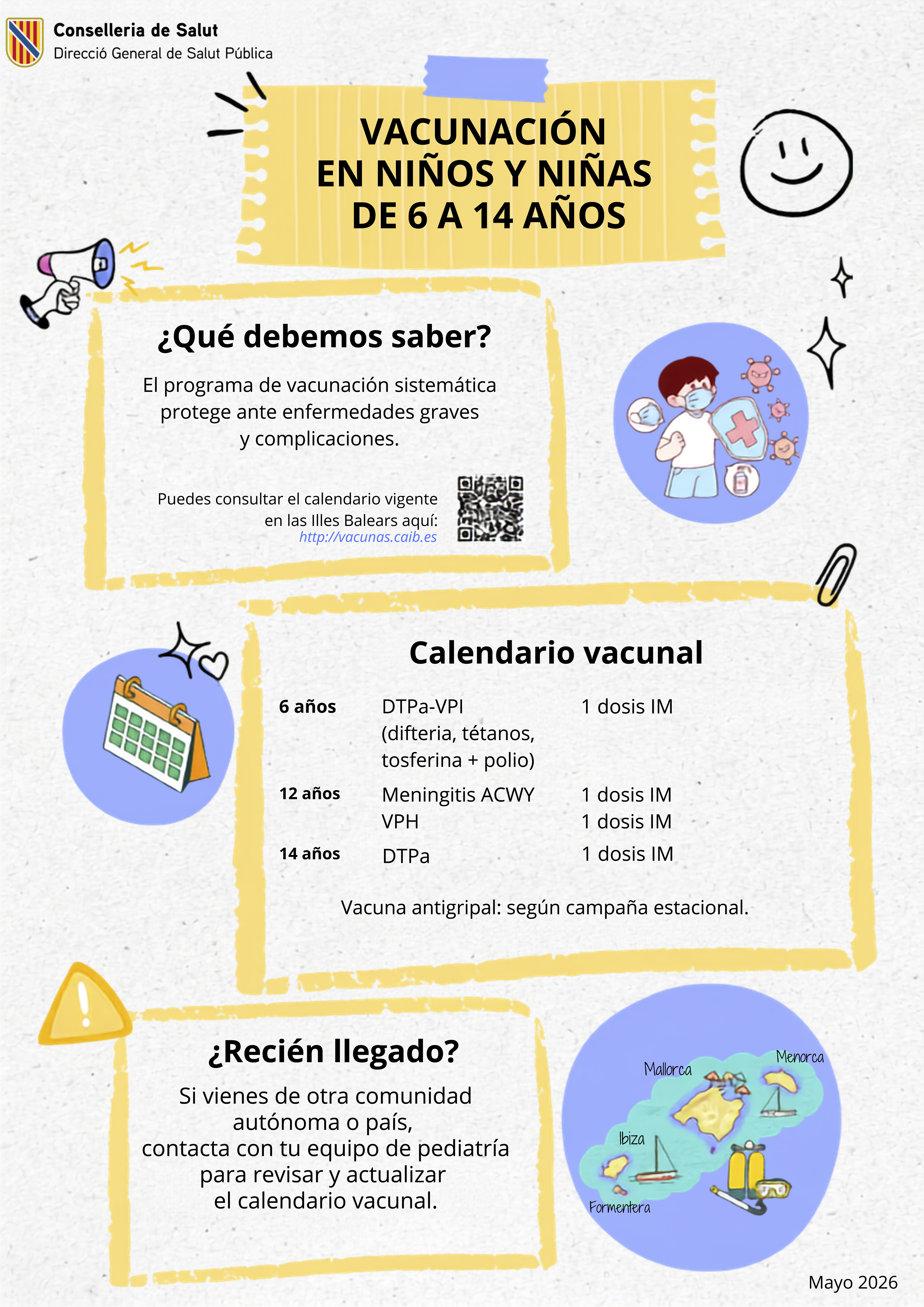 Imatge Calendari Vacunaci&oacute; en nens i nenes de 6 a 14 anys